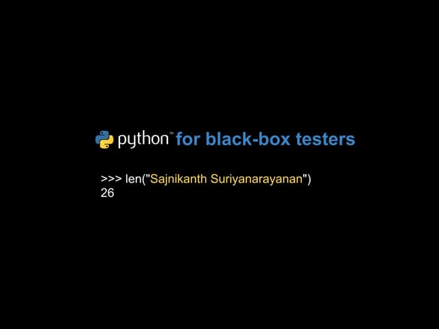 Python for blackbox testers