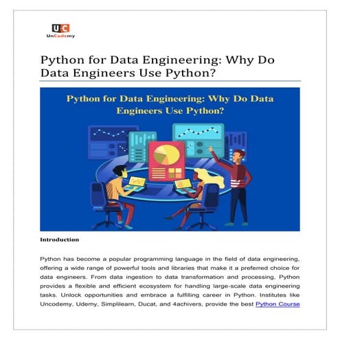 Python for Data Engineering: Why Do Data Engineers Use Python? | PDF