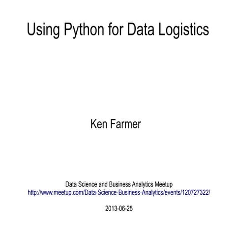 Python for Data Logistics | ODP | Databases | Computer Software and ...