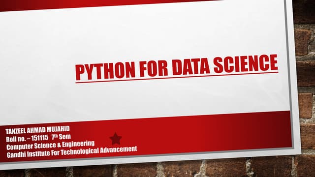 Python for data science