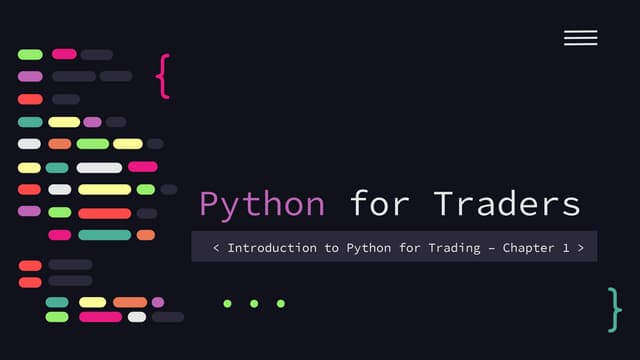Python for Traders - Introduction to Python for Trading