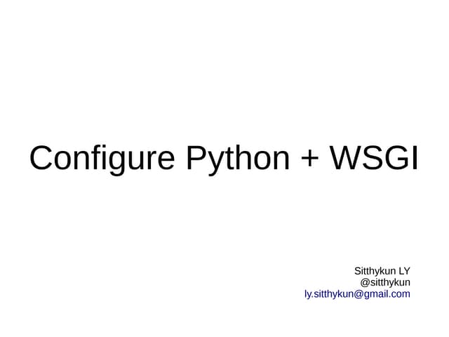 Configure python and wsgi