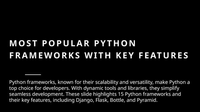 Most Popular Python Frameworks With Key Features