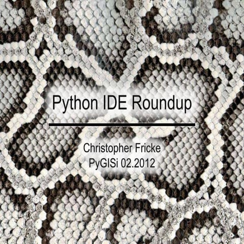 Python IDE Roundup | PPT