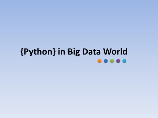 Python in big data world