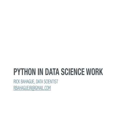 Python in Data Science Work | PPT