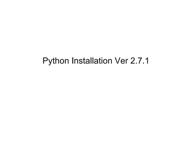 Python installation ver 2