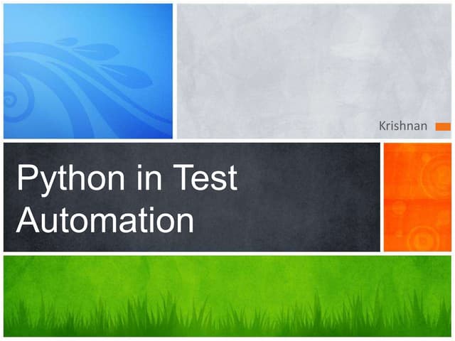 Python in Test automation | PPTX