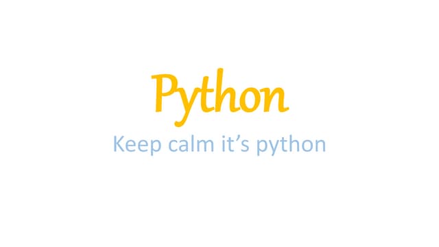 Python intro | PPT