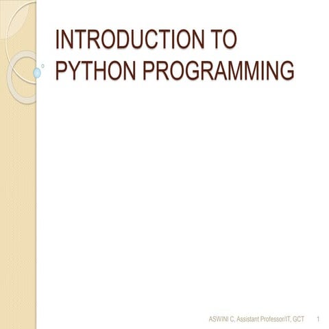 Introduction to Python | PPT