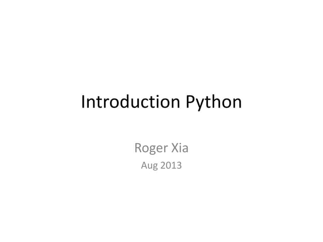 Python introduction