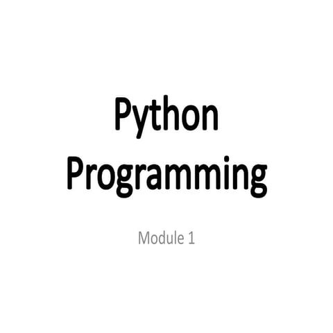 Introduction to Python Programming Basics | PDF