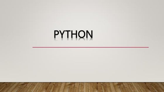 Presentation on python | PPT
