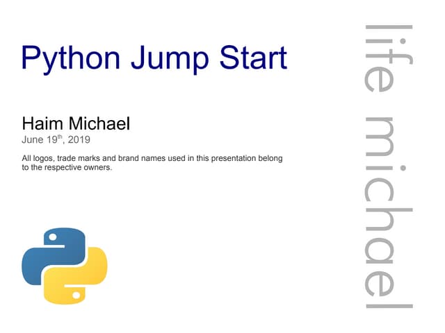 Python Jump Start | PPT