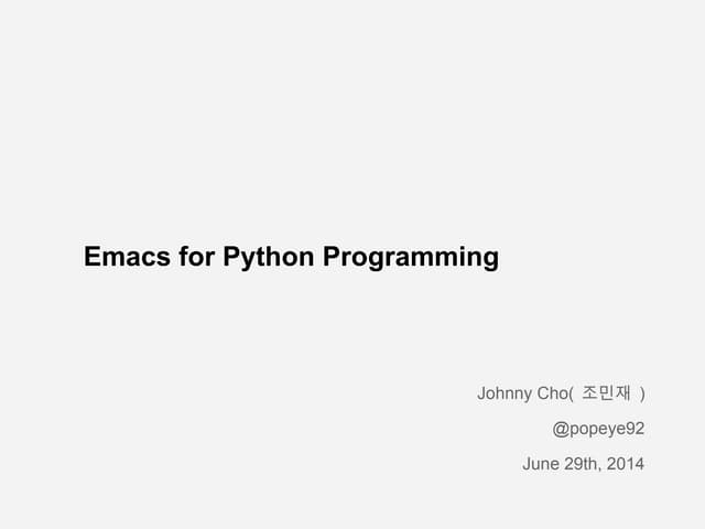 Python korea(emacs)