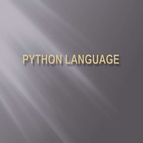 Python language | PPT