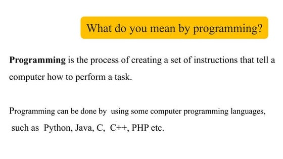Year 7 lesson 1 introduction to programming | PPT