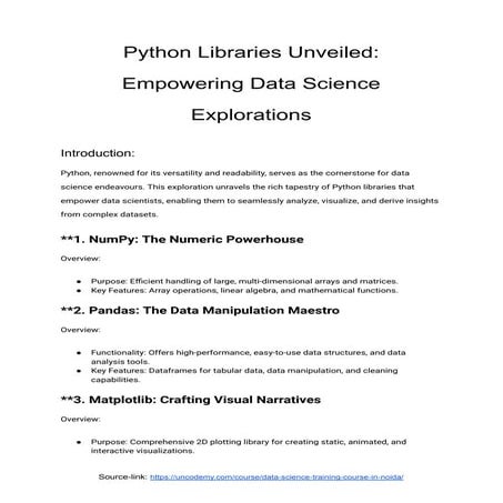 Python Libraries Unveiled_ Empowering Data Science Explorations - Uncodemy.pdf