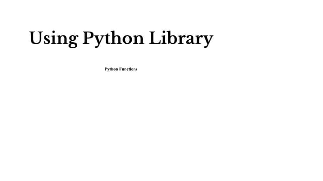 Python library