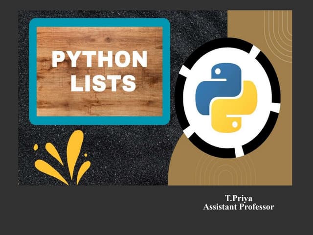 Python List.ppt | Programming Languages | Computing