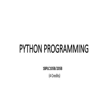 python programming module 1 1BPLC105B 2025scehme | PPTX