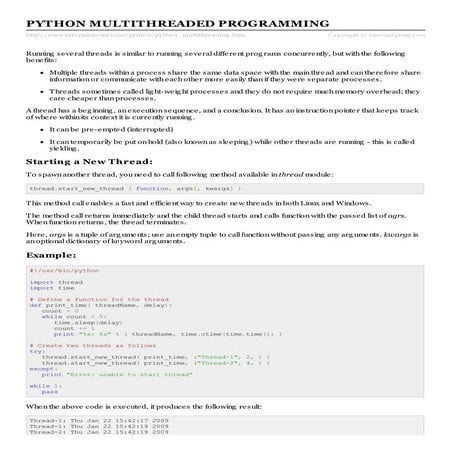 Python multithreading | PDF