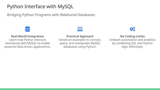 PYTHON MYSQL INTERFACE  FOR CLASS XII STUDENTS