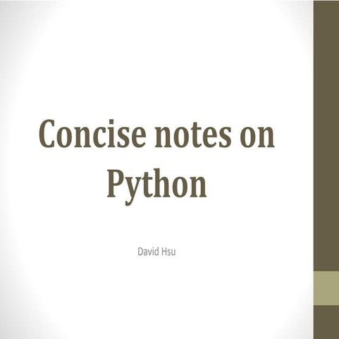 Concise Notes on Python | PPT