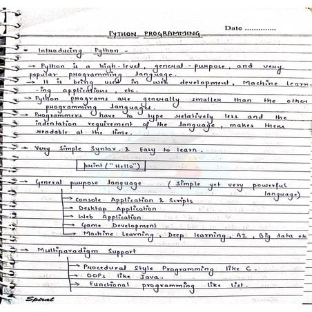 Python Notes best on the one python notes | PDF