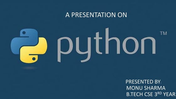 Introduction to python for Beginners | PPT