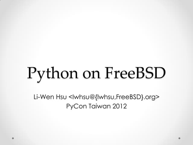 Python on FreeBSD