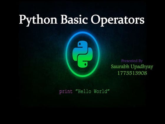 Operators in Python | PPTX