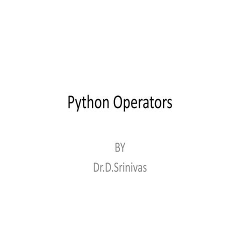 Operators in python | PDF