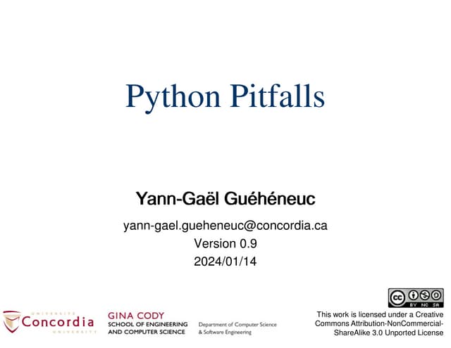 Some Pitfalls with Python and Their Possible Solutions v0.9