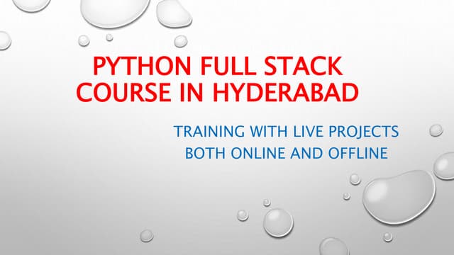 Python Full Stack Course in Hyderabad | PPT
