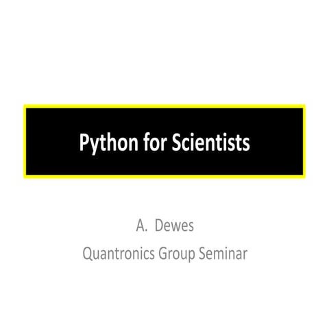 Python for Scientists | PPT