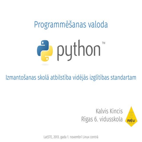 Python izmantošana skolā. | PPT