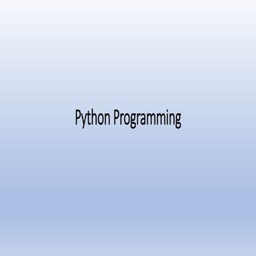 Python programming | PPT