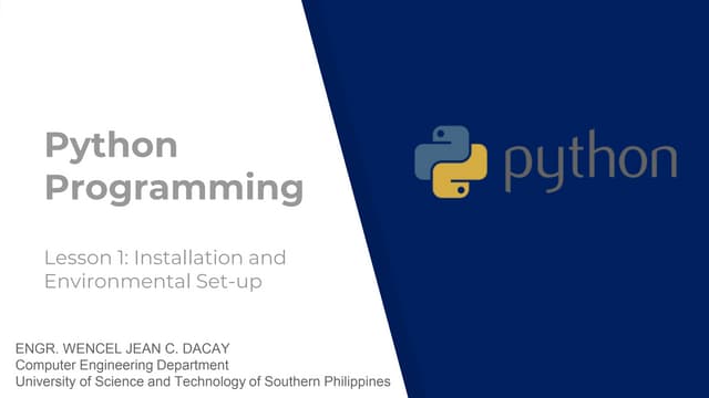 Python Programming-Lesson 1- Installation and Environmental Set-up.pptx