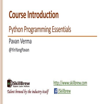 Python Programming Essentials - M1 - Course Introduction | PPT