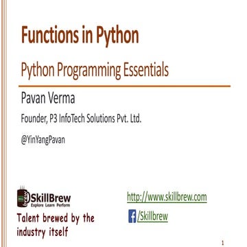 Python Programming Essentials - M17 - Functions | PPT