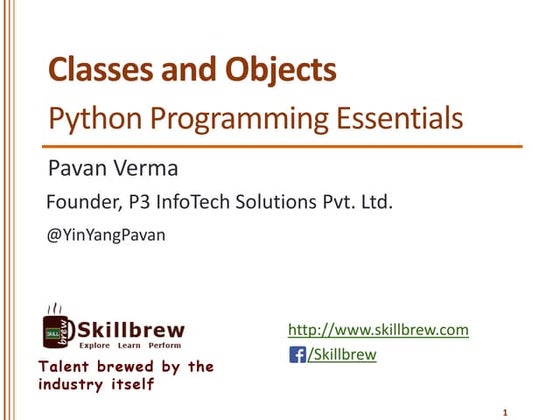 Python Programming Essentials - M20 - Classes and Objects