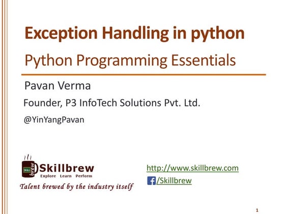 Python Exception Handling | PPT