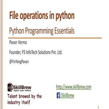 Python Programming Essentials - M22 - File Operations | PPT