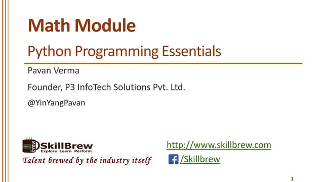 Python Programming Essentials - M24 - math module
