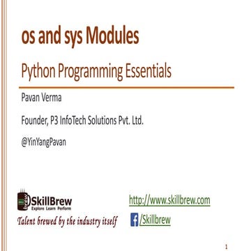 Python Programming Essentials - M25 - os and sys modules | PPTX