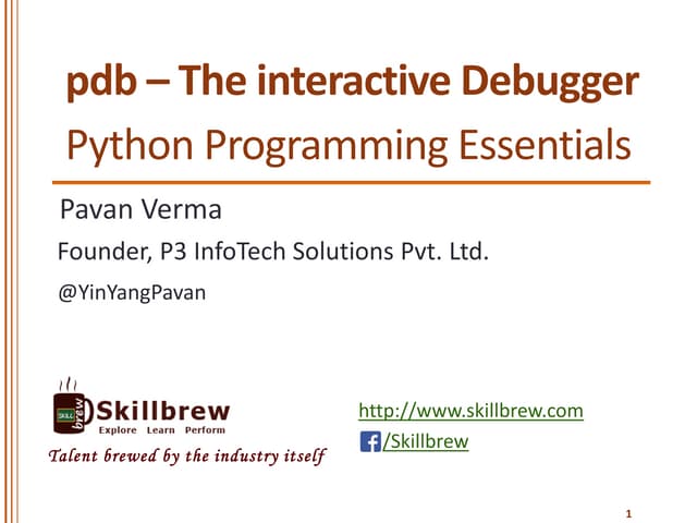 Python Programming Essentials - M28 - Debugging with pdb