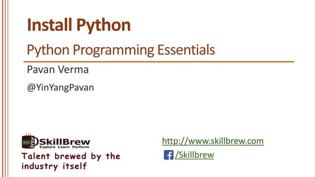 Python Programming Essentials - M3 - Python Installation