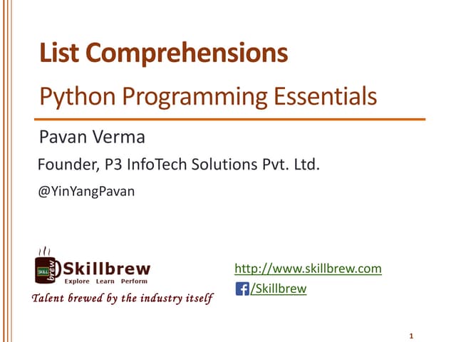 Python Programming Essentials - M34 - List Comprehensions