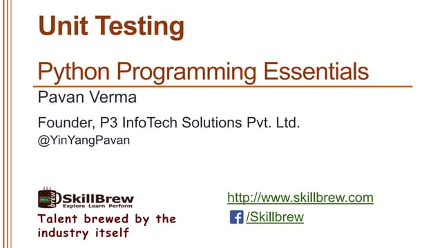 Python Programming Essentials - M39 - Unit Testing